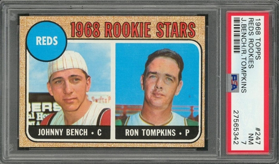 1968 Topps #247 Johnny Bench Rookie Card – PSA NM 7